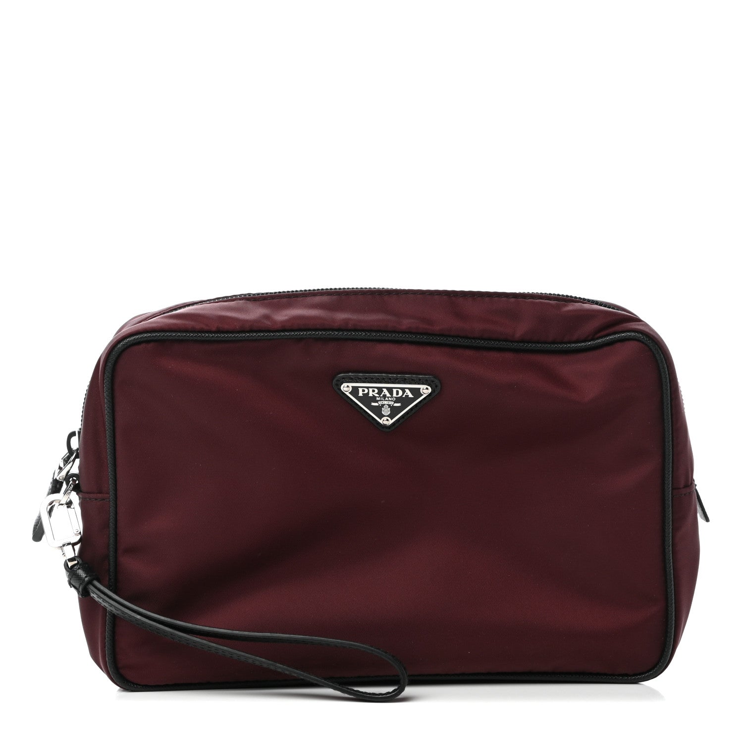 Prada Tessuto Nylon Saffiano Wristlet Granato 1 of 9