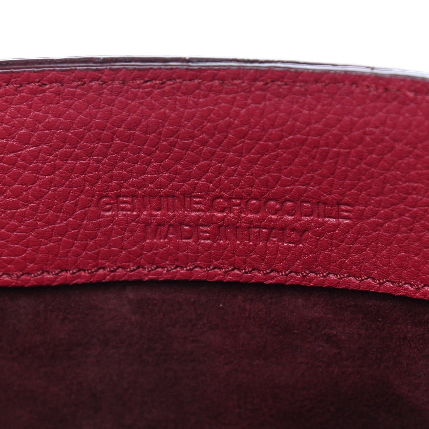Calfskin Crocodile Mini Cristie Satchel Dark Pink