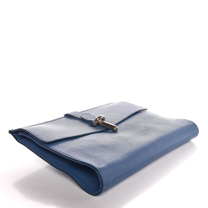 Balenciaga Grained Calfskin Tube L Clutch Bleu 5 of 8