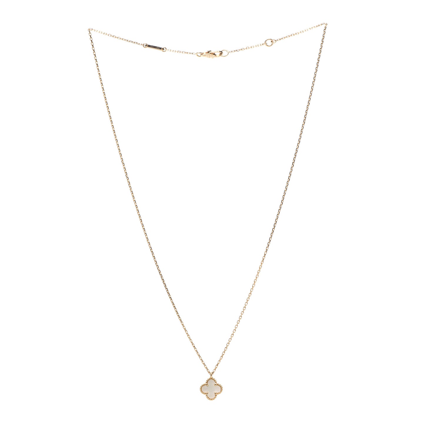 18K Yellow Gold Mother of Pearl Sweet Alhambra Pendant Necklace