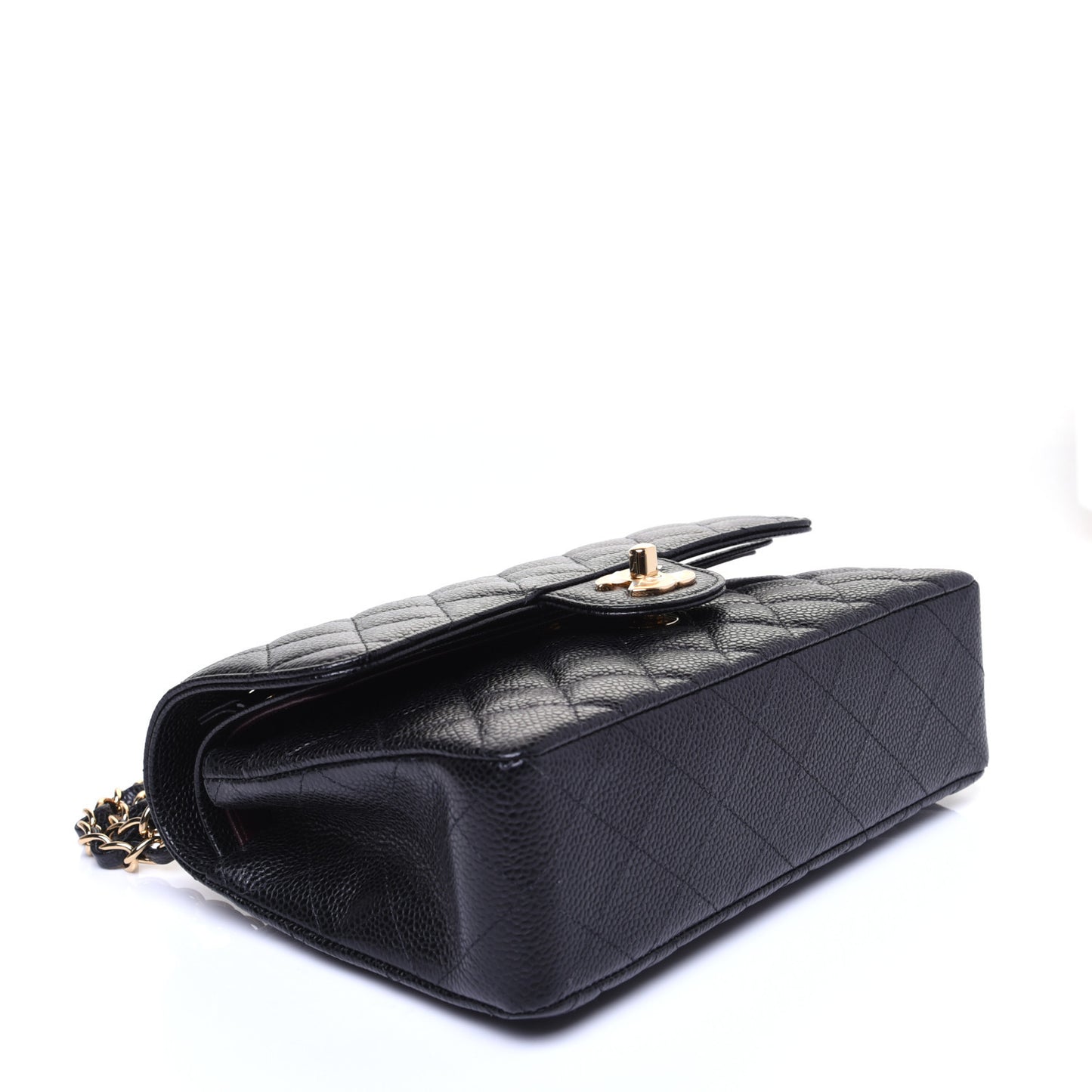 Caviar Quilted Small Double Flap Black