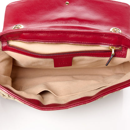 Gucci Monogram Azalea Calfskin Matelasse Diagonal Medium GG Marmont Shoulder Bag Beige Ebony New Cherry Red 5 of 11