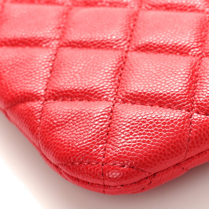 Chanel Shiny Caviar Quilted Cosmetic Case Red 16 of 19