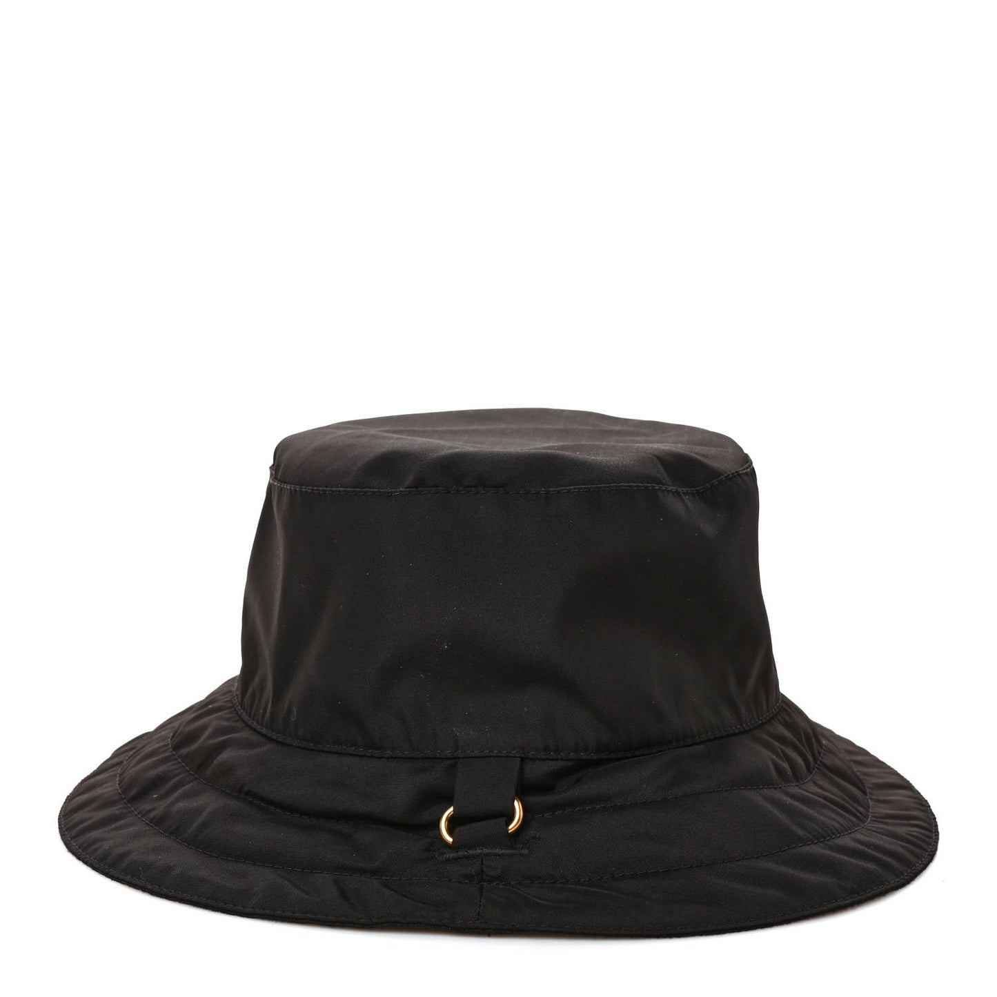 Canvas Nylon Monogram Reversible Self-Tie Bucket Hat Black