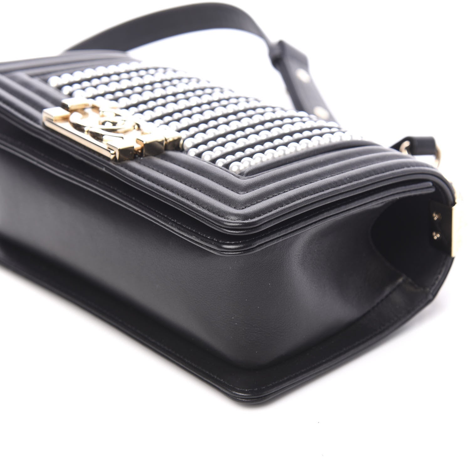 Chanel Calfskin Pearl Small Boy Flap Black 8 of 10
