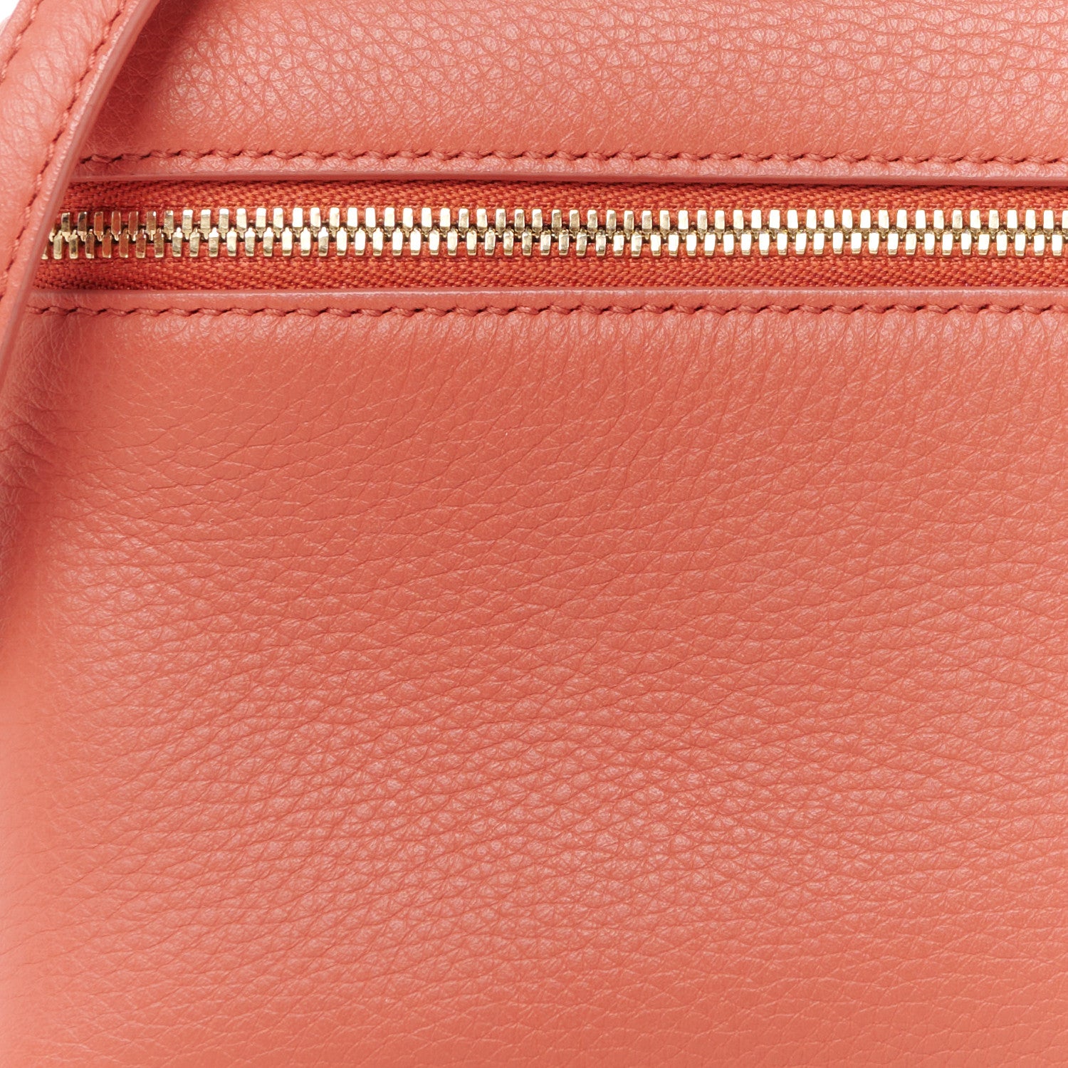 Loro Piana Grained Calfskin L19 Extra Pocket Pouch Coral Fiction 8 of 11