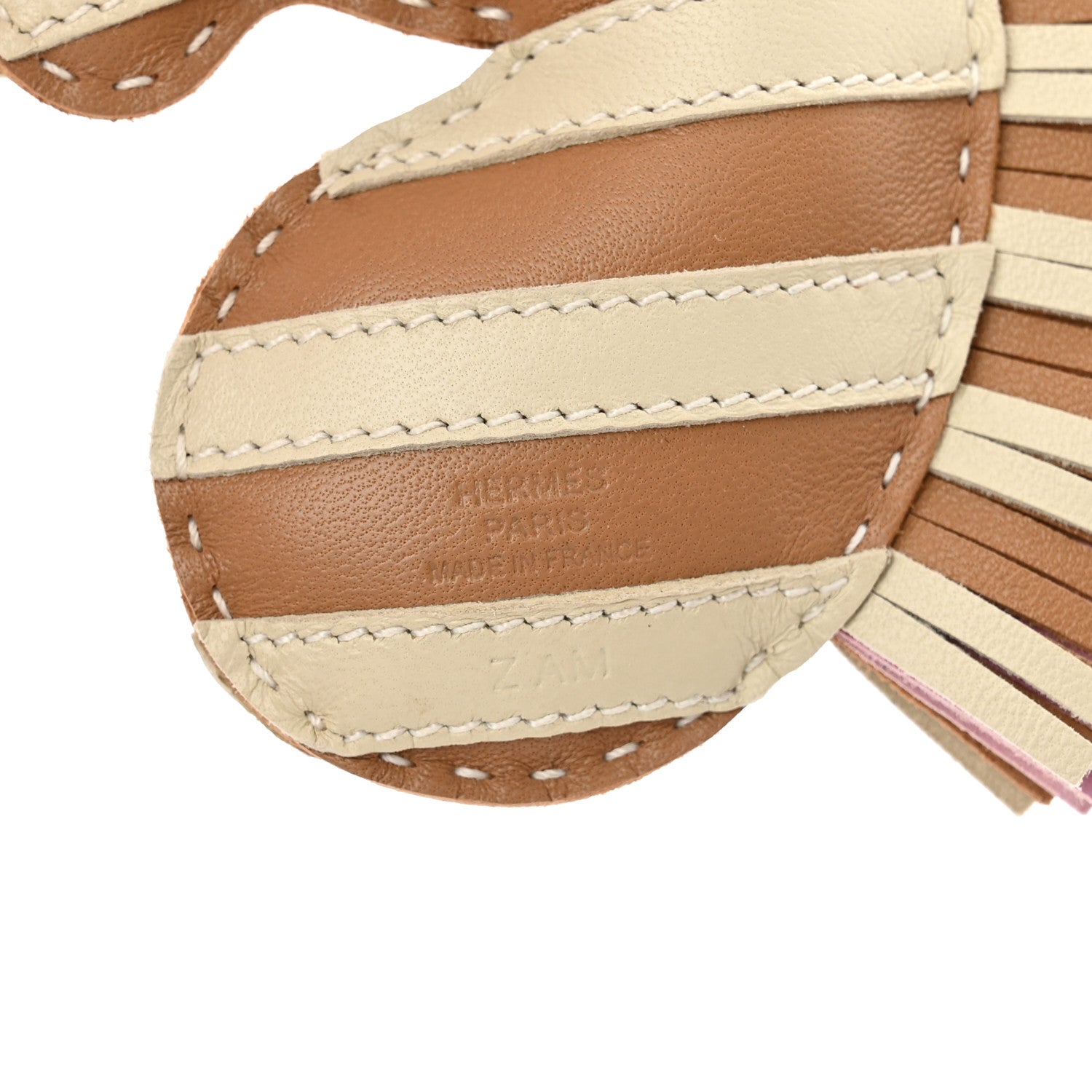 Hermes Milo Lambskin Geegee Savannah Bag Charm Craie Sesame Mauve Sylvestre 3 of 5