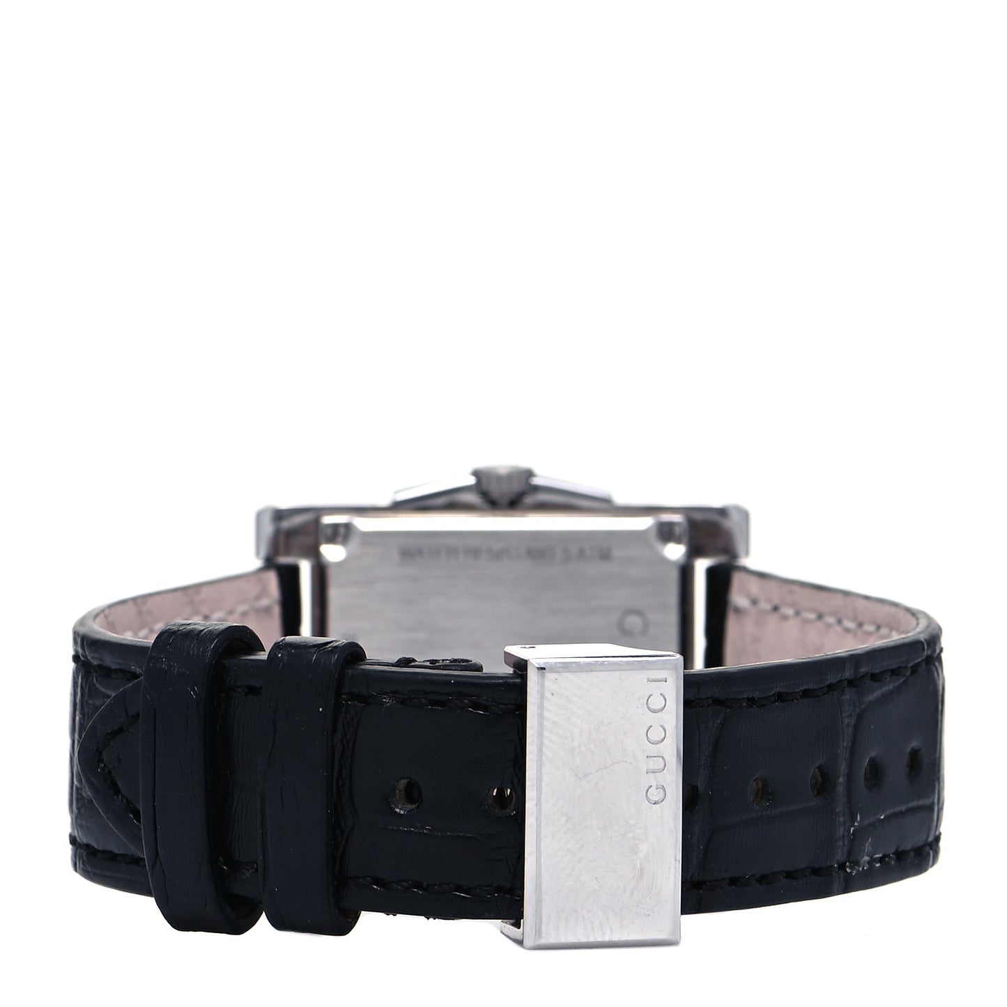 Stainless Steel Calfskin Diamond 26mm G-Timeless Rectangle Quartz Watch Black