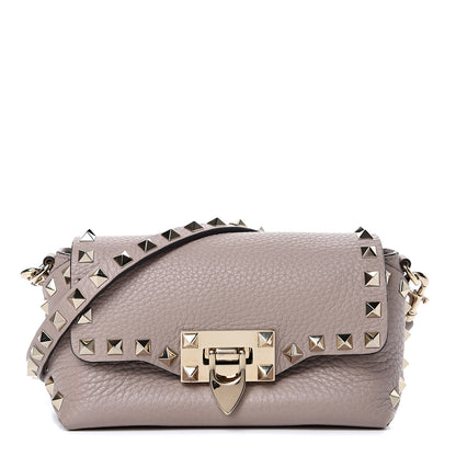 Valentino Garavani Pebbled Calfskin Mini Rockstud Crossbody Bag Poudre 1 of 8