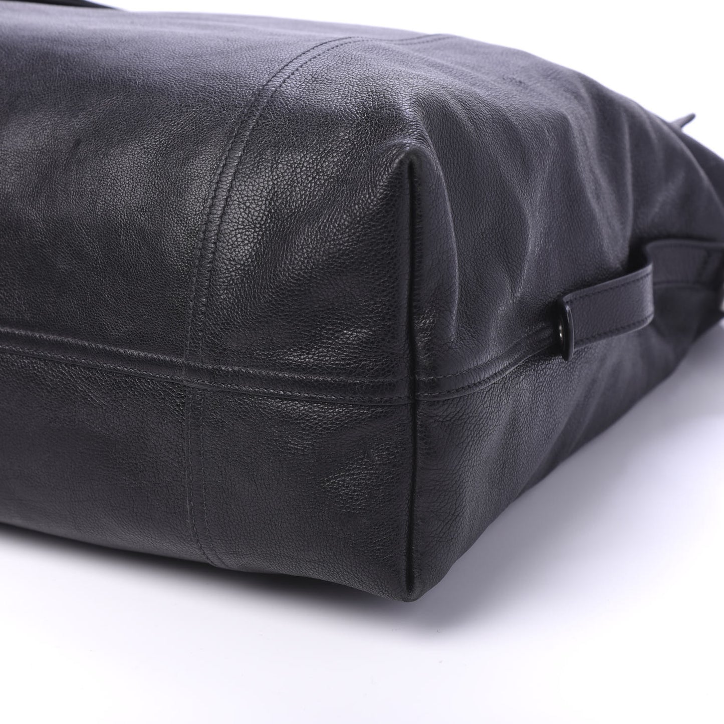 Glace Calf Etiquette Shoulder Tote Black Astrale