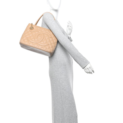 Chanel Caviar Quilted Medallion Tote Beige 2 of 12