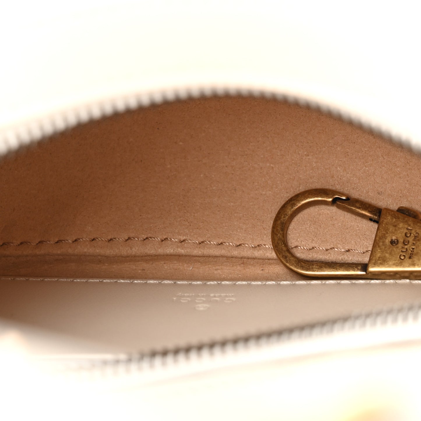 Calfskin Matelasse Chevron Mini GG Marmont Half Moon Hobo Mystic White