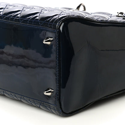 Christian Dior Patent Cannage Medium Lady Dior Navy Blue 9 of 14