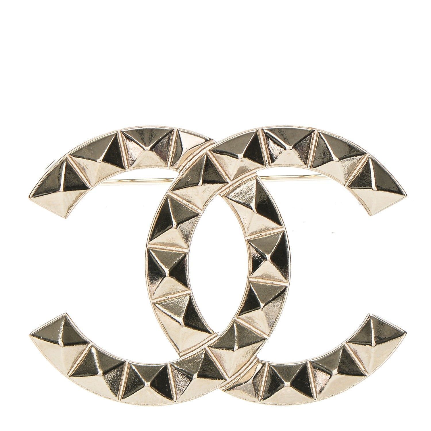 Chanel Studded CC Pin Brooch Gold 1 of 4