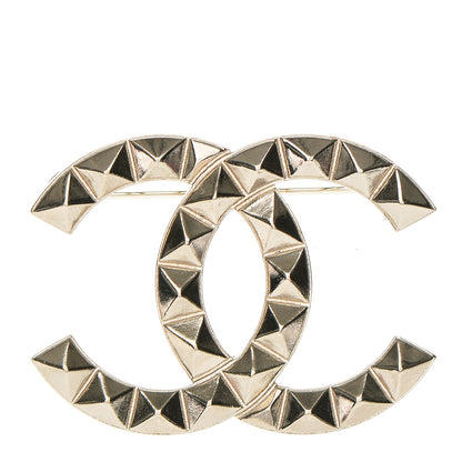 Chanel Studded CC Pin Brooch Gold 1 of 4