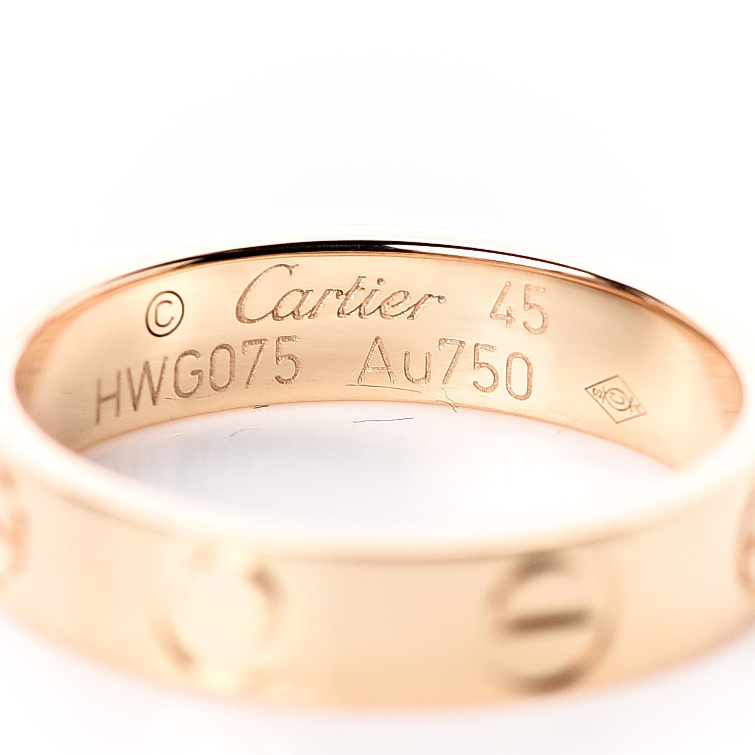 Cartier 18K Yellow Gold 3.5mm LOVE Wedding Band Ring 45 3.25 4 of 5