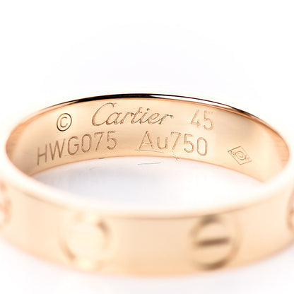 Cartier 18K Yellow Gold 3.5mm LOVE Wedding Band Ring 45 3.25 4 of 5