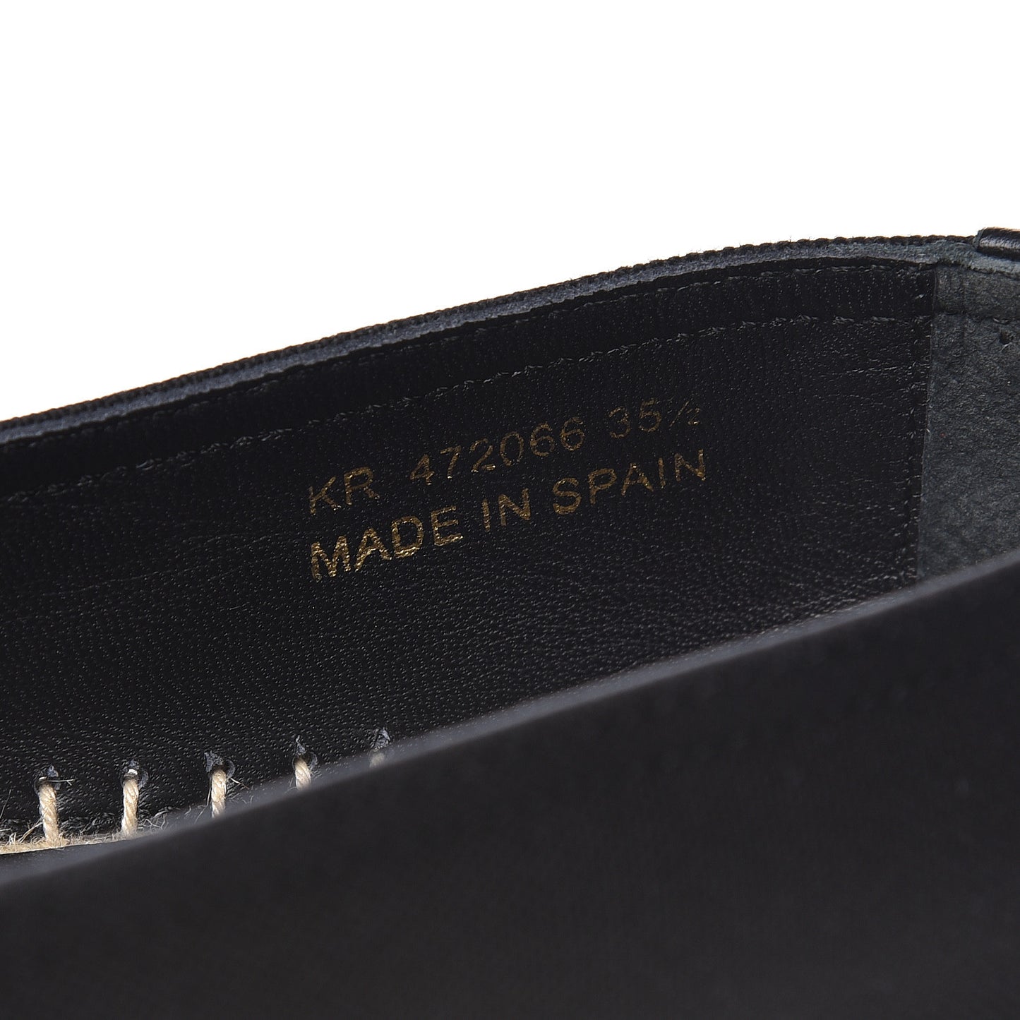 Canvas Nappa Elba Light Logo Embroidered Espadrilles 35.5 Black