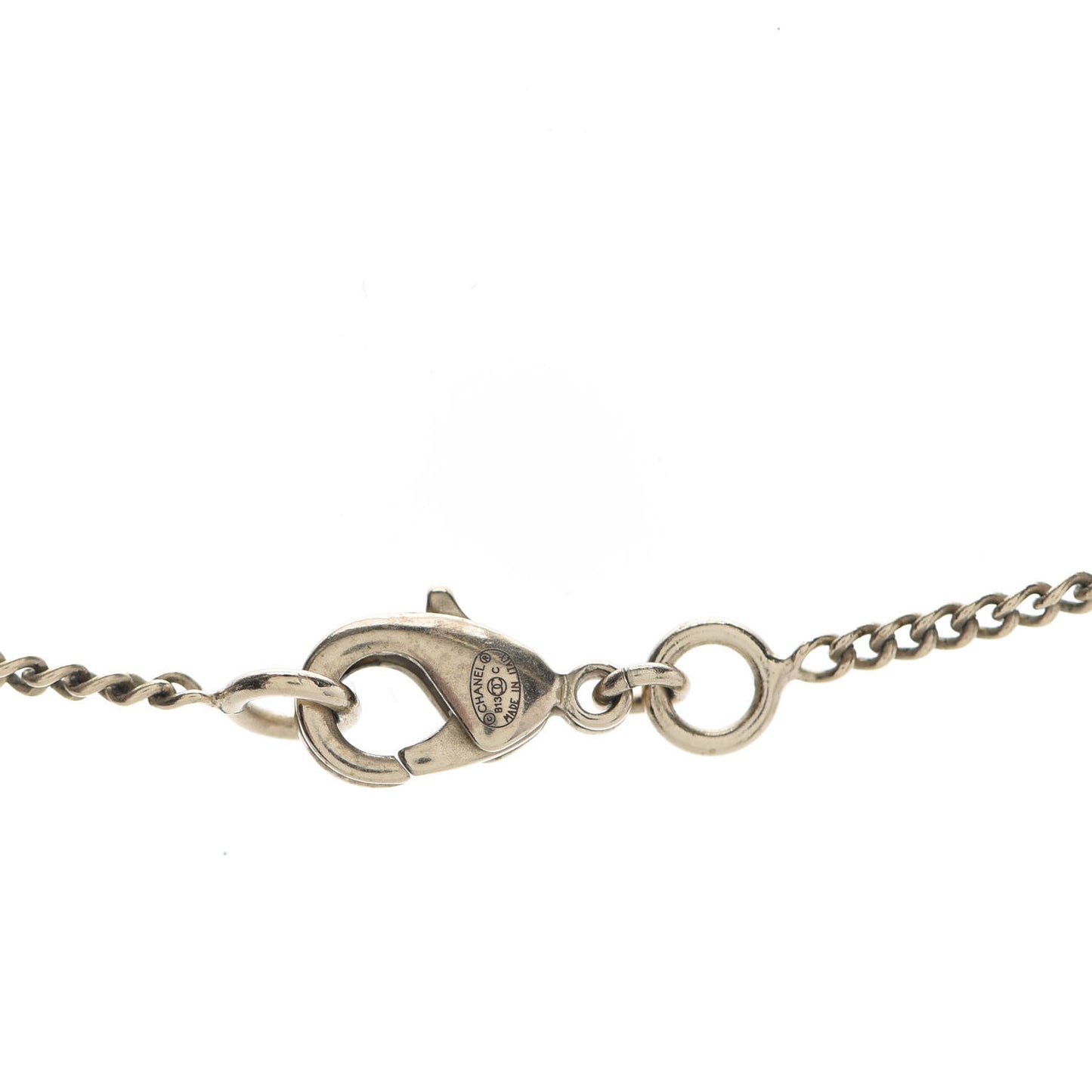 Stone CC Drop Necklace Gold Purple