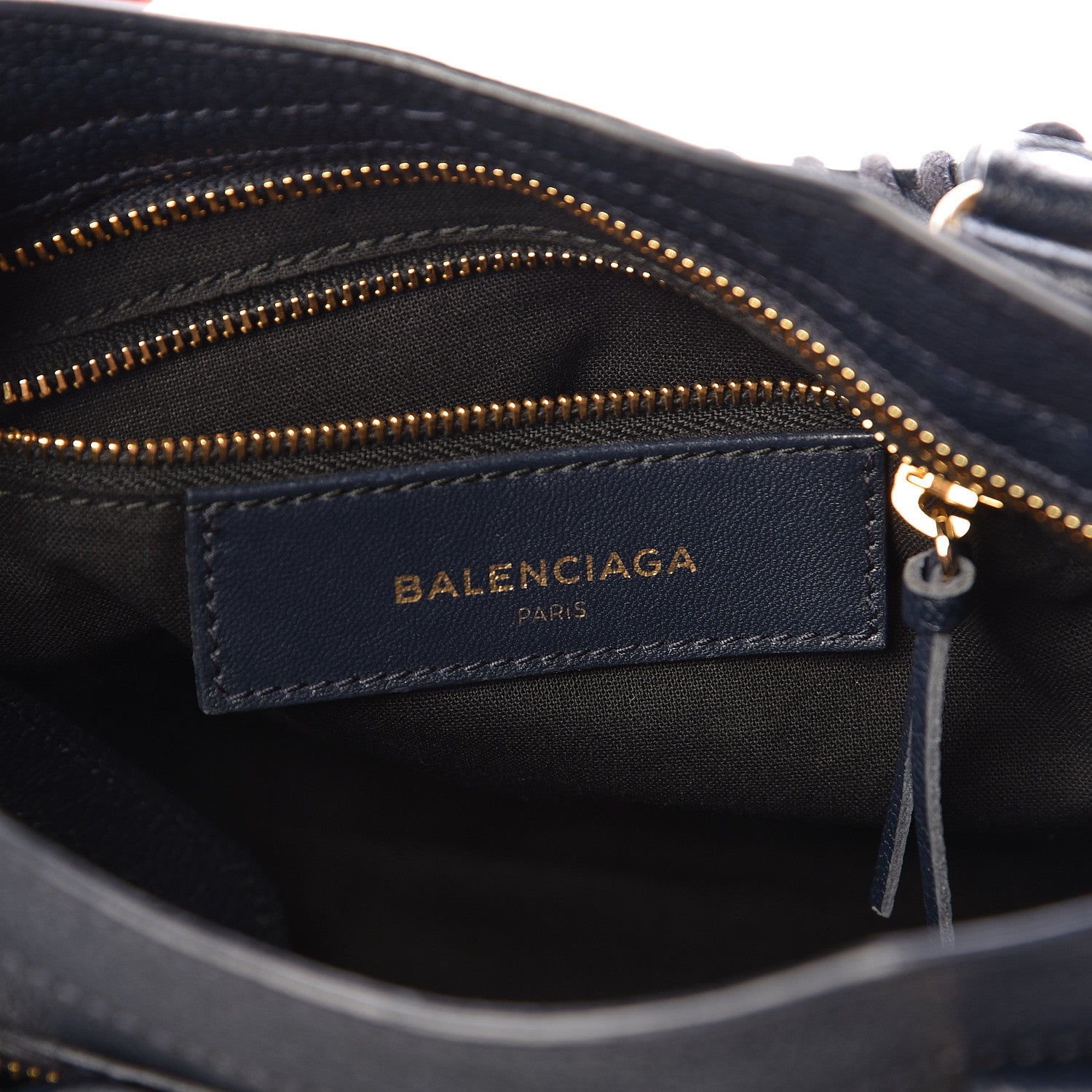 Balenciaga Chevre Gold Metallic Edge Hardware Mini City Bleu Nuit Dark Sea 6 of 10