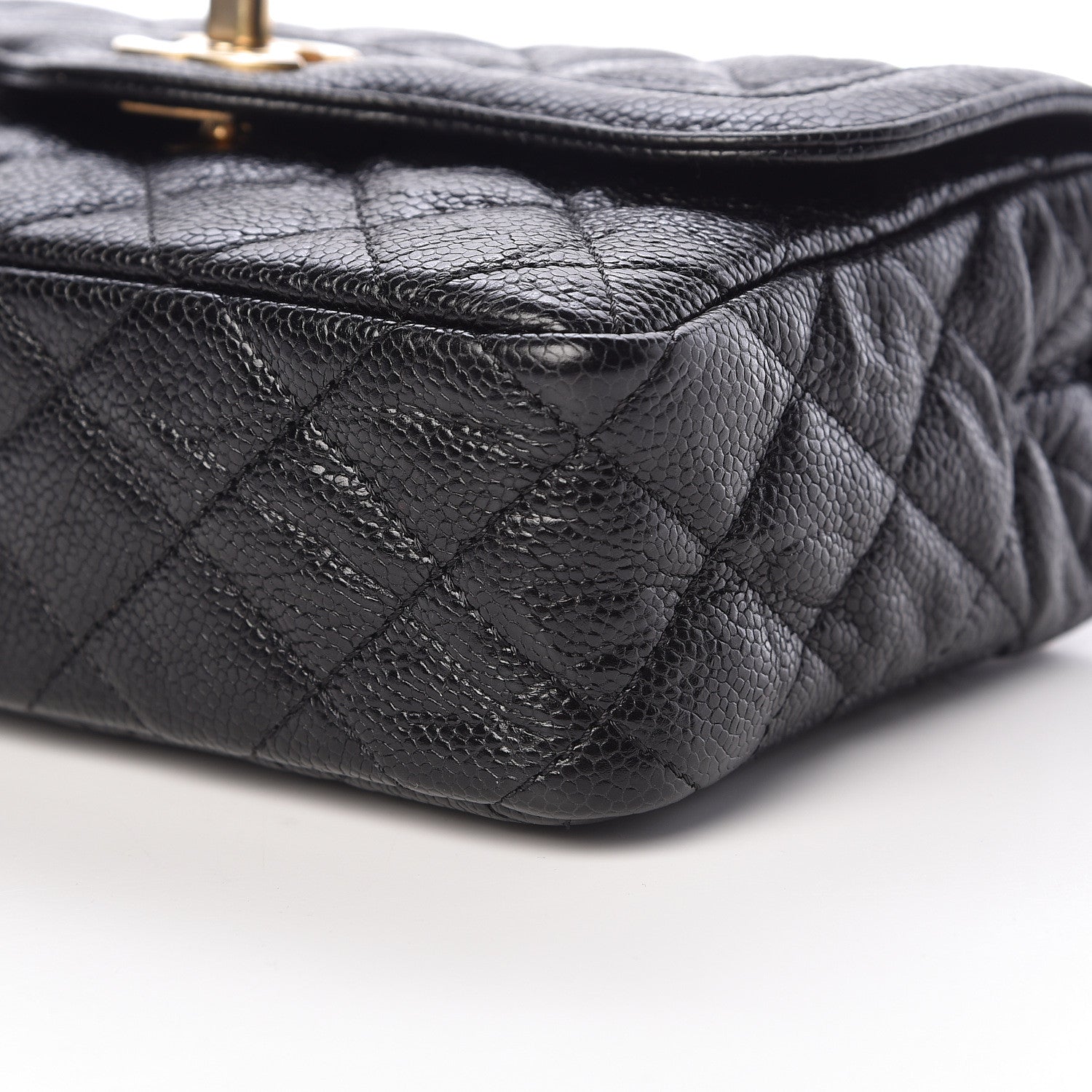 Chanel Crumpled Grained Calfskin Quilted Mini Two Tone Flap Black 9 of 11