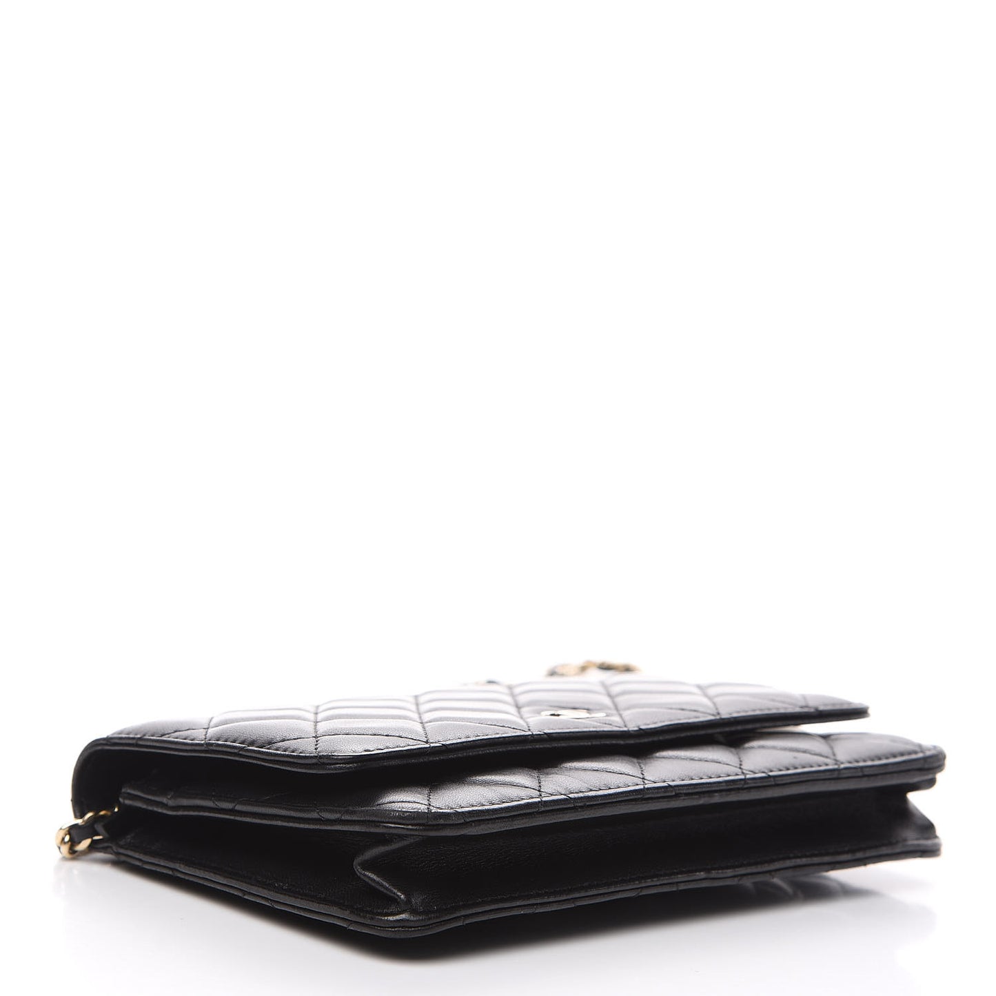 Lambskin Quilted Wallet On Chain WOC Black