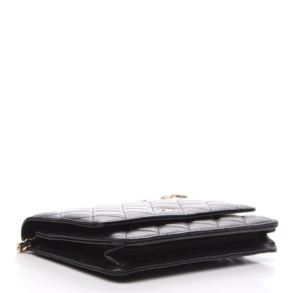 Chanel Lambskin Quilted Wallet On Chain WOC Black 3 of 12