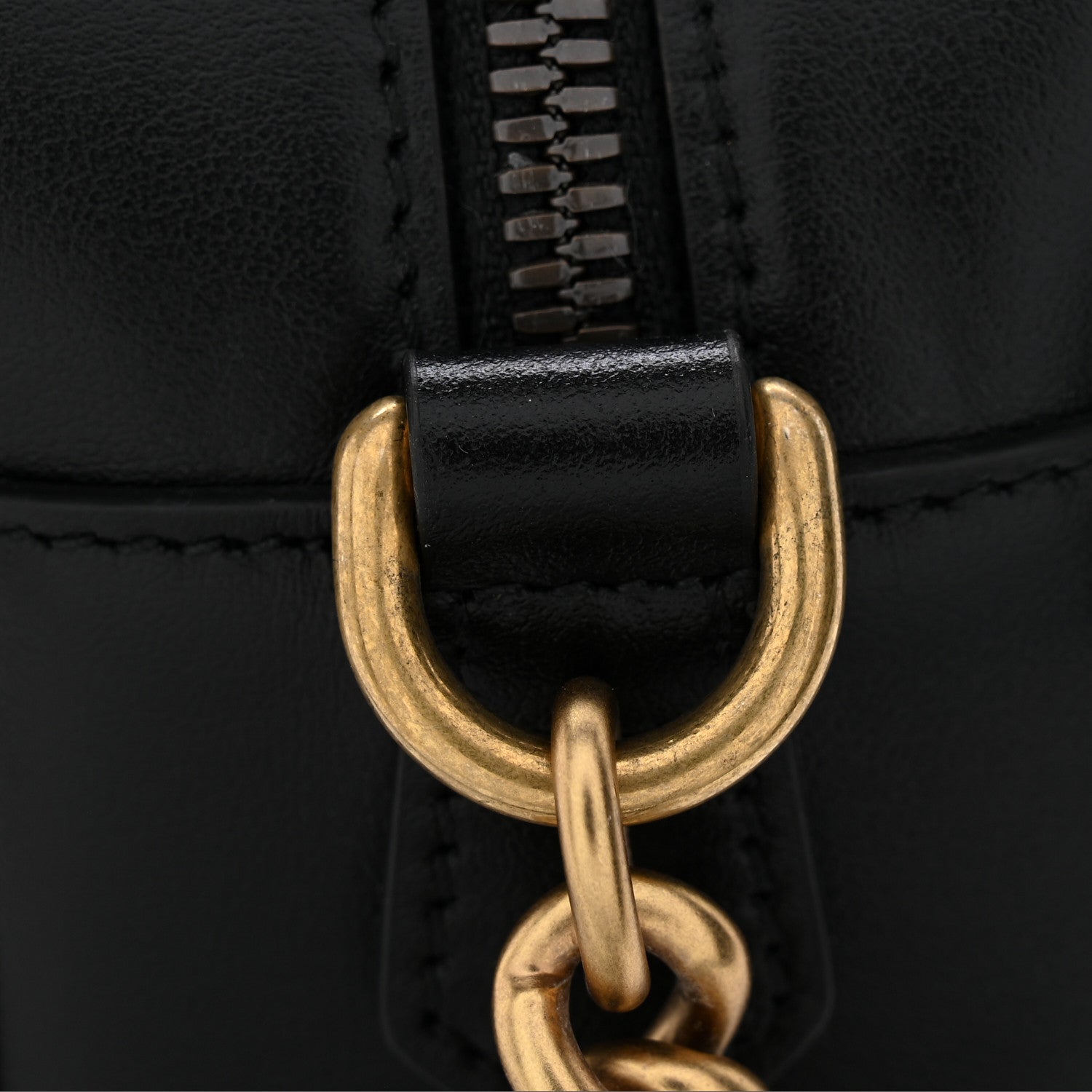 Gucci Calfskin Matelasse Small GG Marmont Chain Shoulder Bag Black 11 of 12