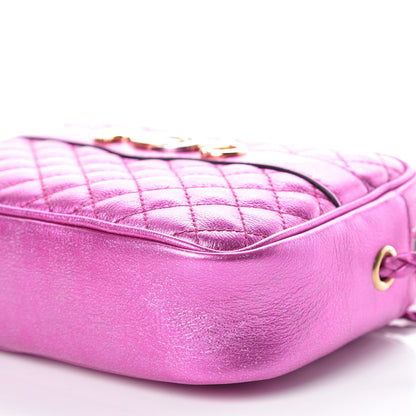 Gucci Laminated Nappa Trapuntata Mini Zumi Shoulder Bag Fuxia 6 of 10