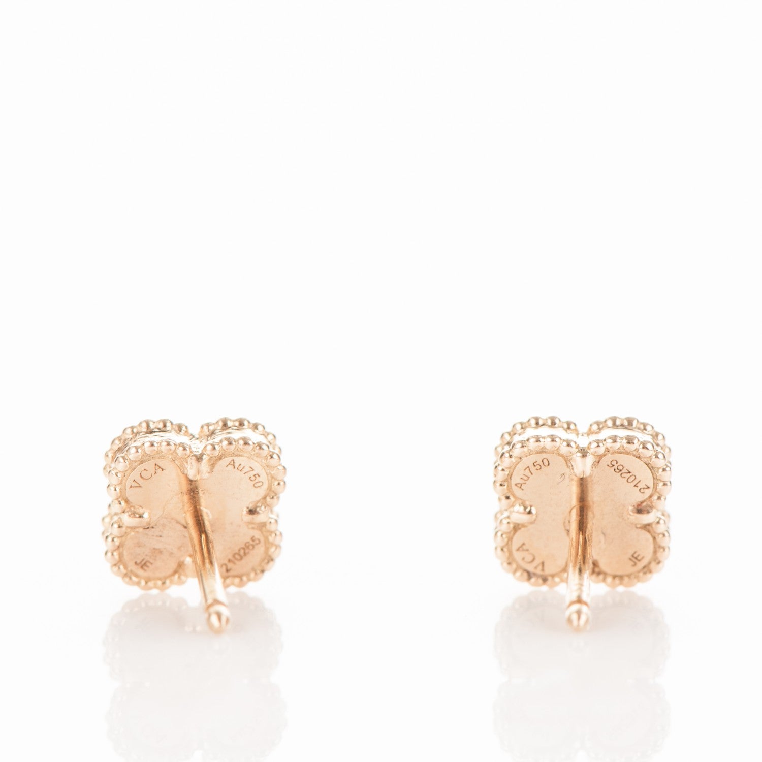 Van Cleef & Arpels 18K Yellow Gold Black Onyx Sweet Alhambra Earrings 3 of 4