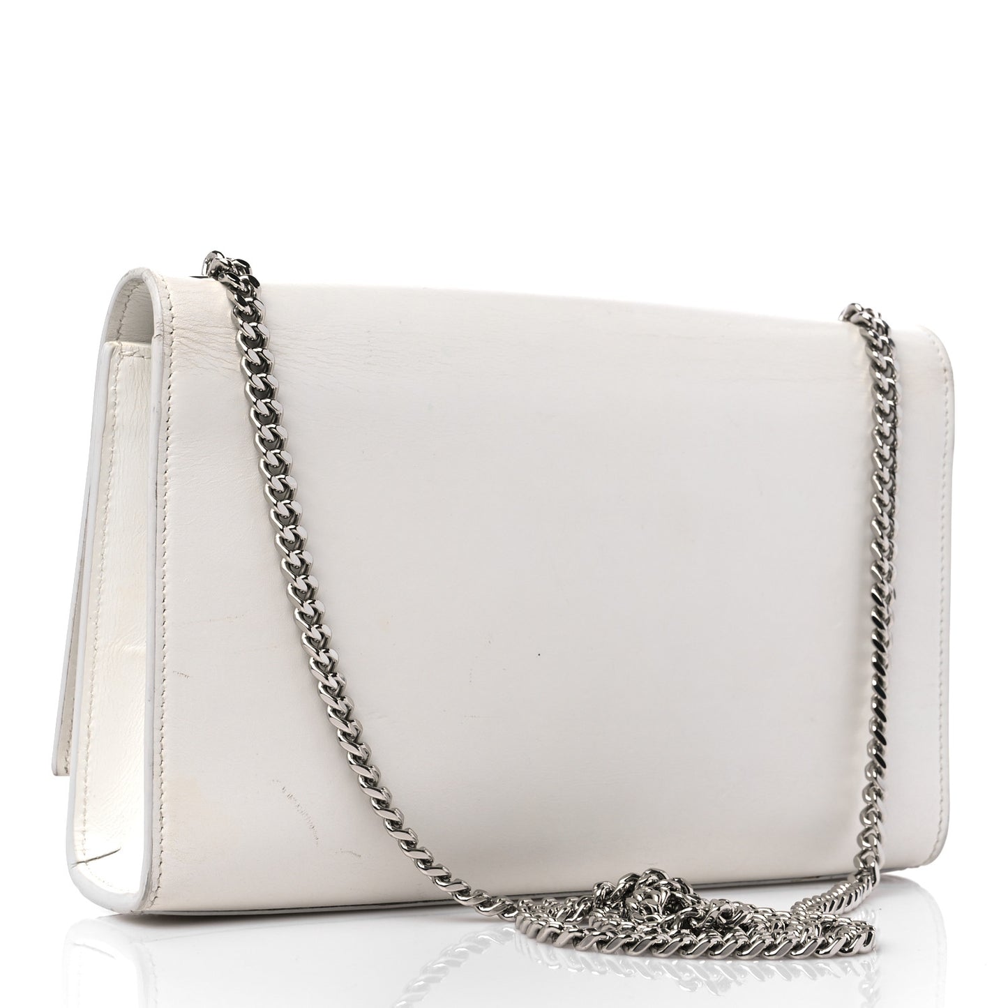 Smooth Calfskin Medium Classic Monogram Kate Tassel Satchel White