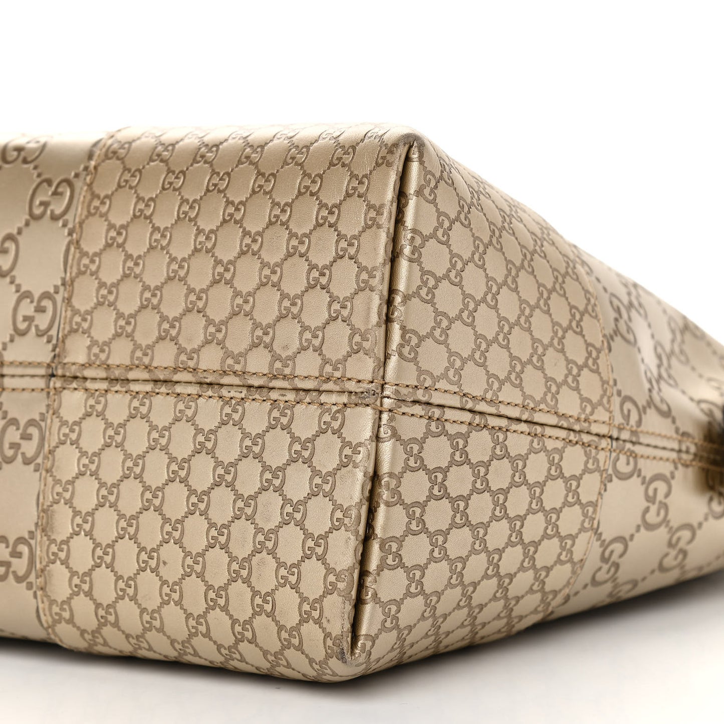 Metallic Guccissima Medium Bree Shoulder Bag Golden Beige