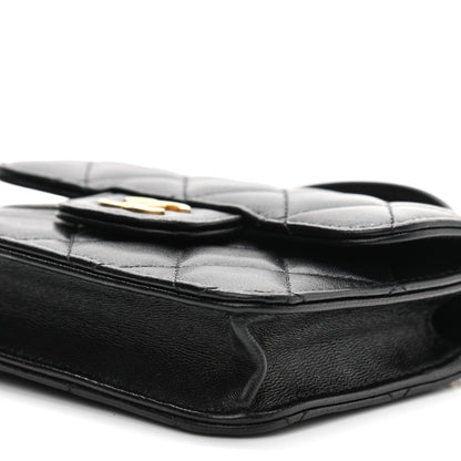 Chanel Lambskin Quilted Top Handle Flap Coin Purse With Chain Black 11 of 12