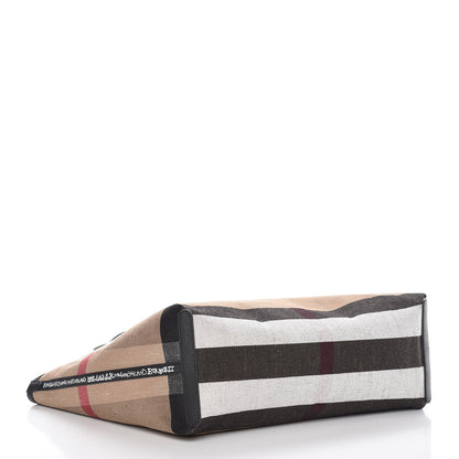 Burberry Coated Canvas Mega Check Medium Doodle Tote Black 8 of 10