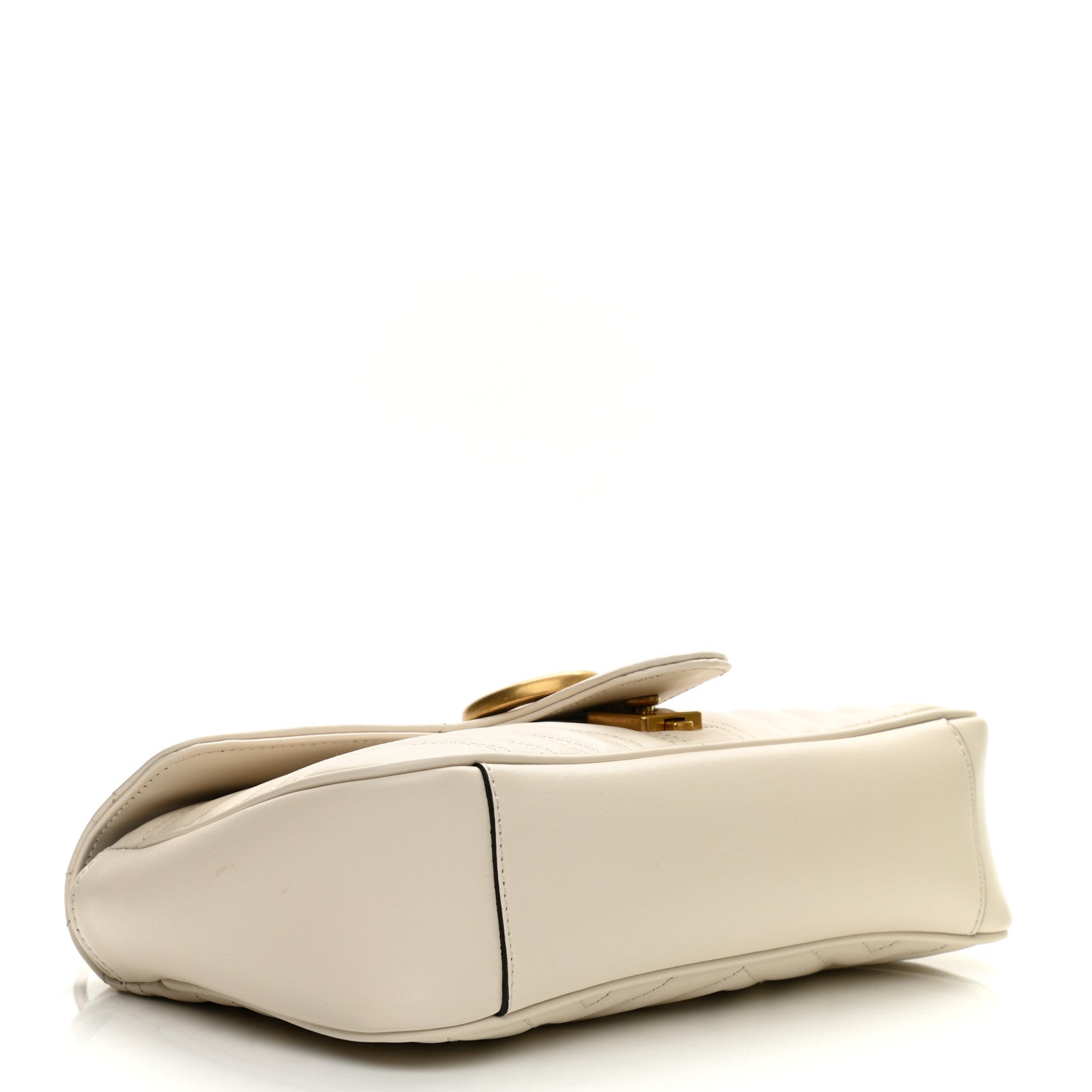 Gucci Calfskin Matelasse Small GG Marmont Shoulder Bag White 4 of 9