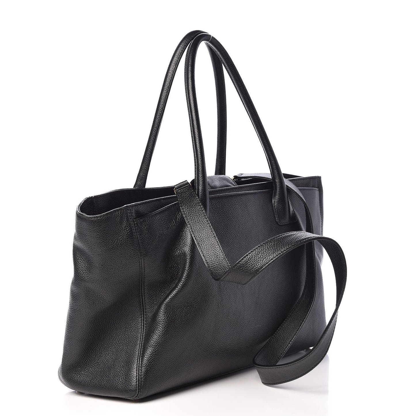 Calfskin Cerf Shopper Tote Black