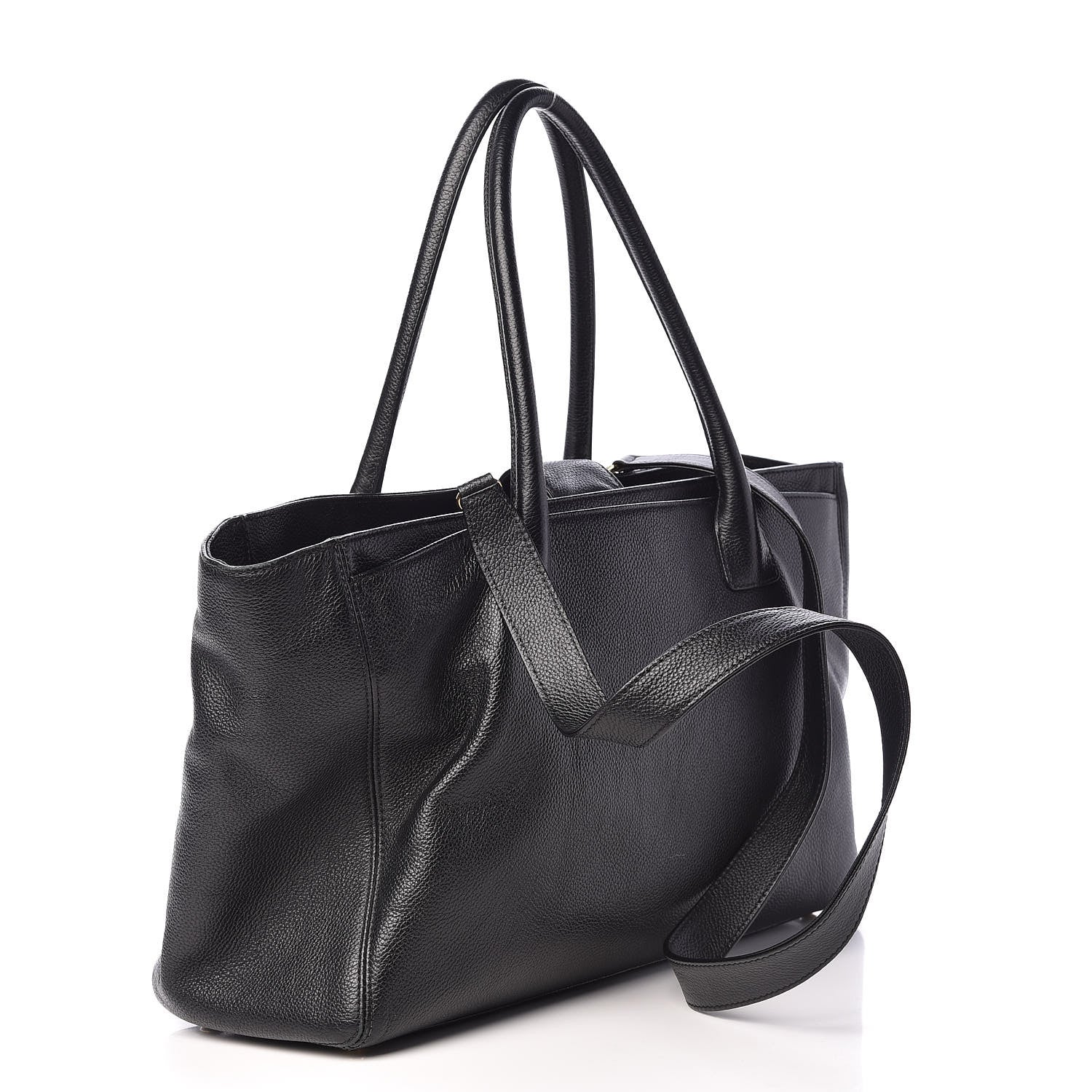 Chanel Calfskin Cerf Shopper Tote Black 3 of 16