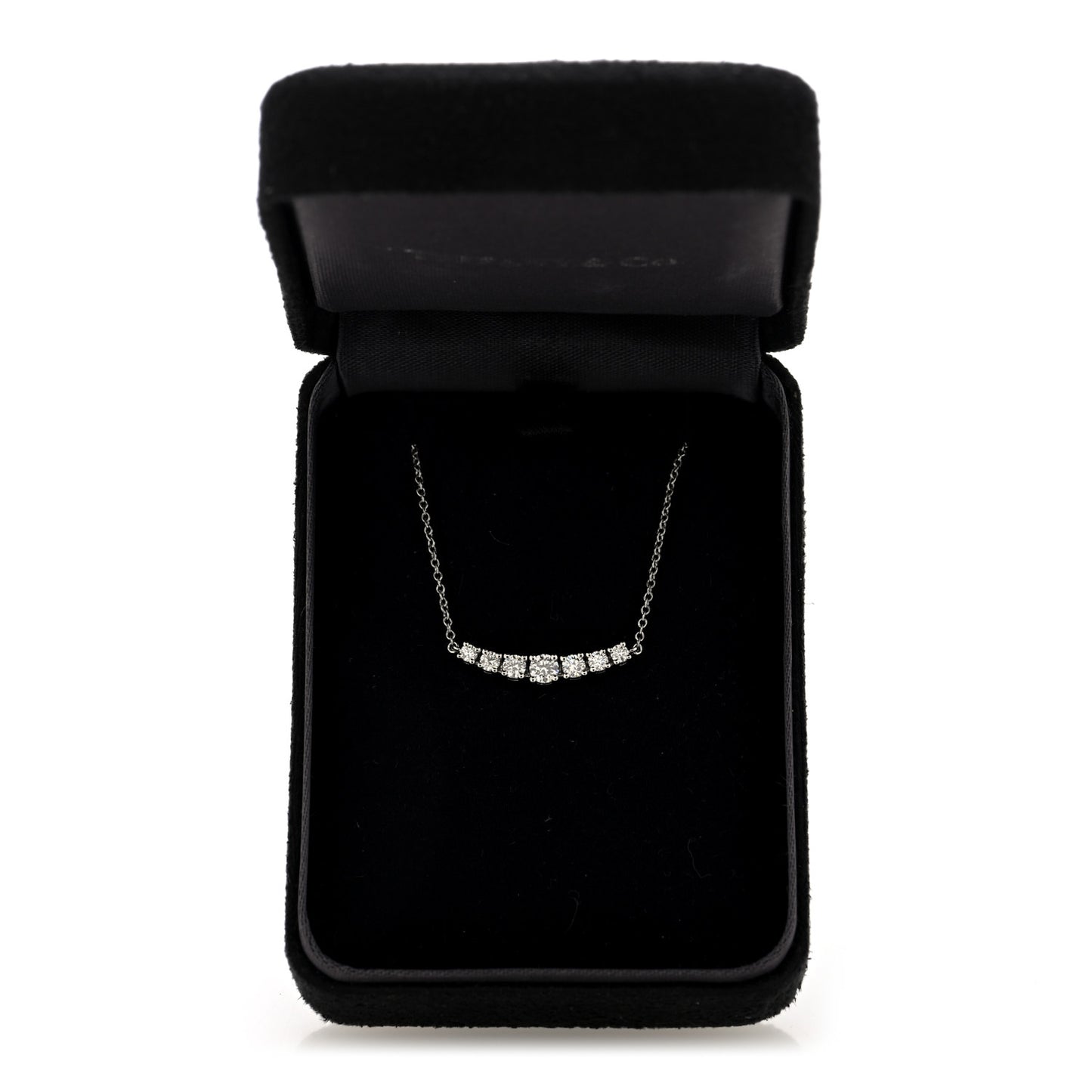 Platinum Diamond .37ctw Graduated Pendant Necklace