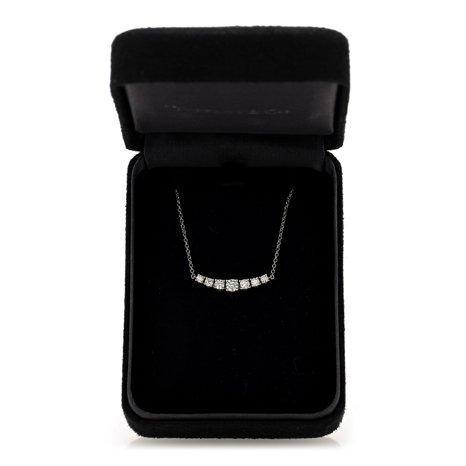 Tiffany Platinum Diamond .37ctw Graduated Pendant Necklace 5 of 5