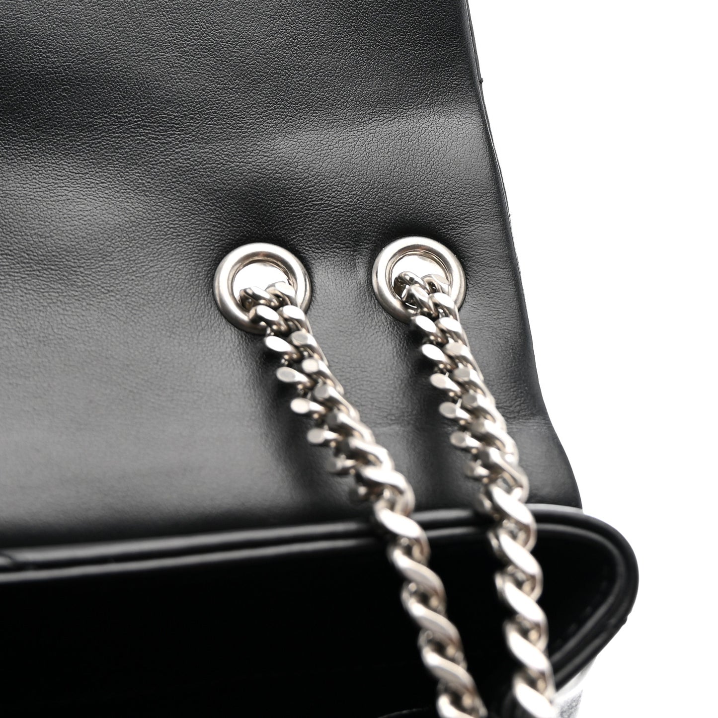 Calfskin Y Quilted Monogram Small Loulou Chain Satchel Black