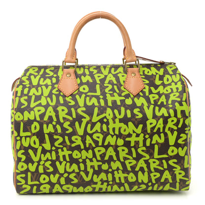 Louis Vuitton Monogram Graffiti Speedy 30 Green 1 of 11