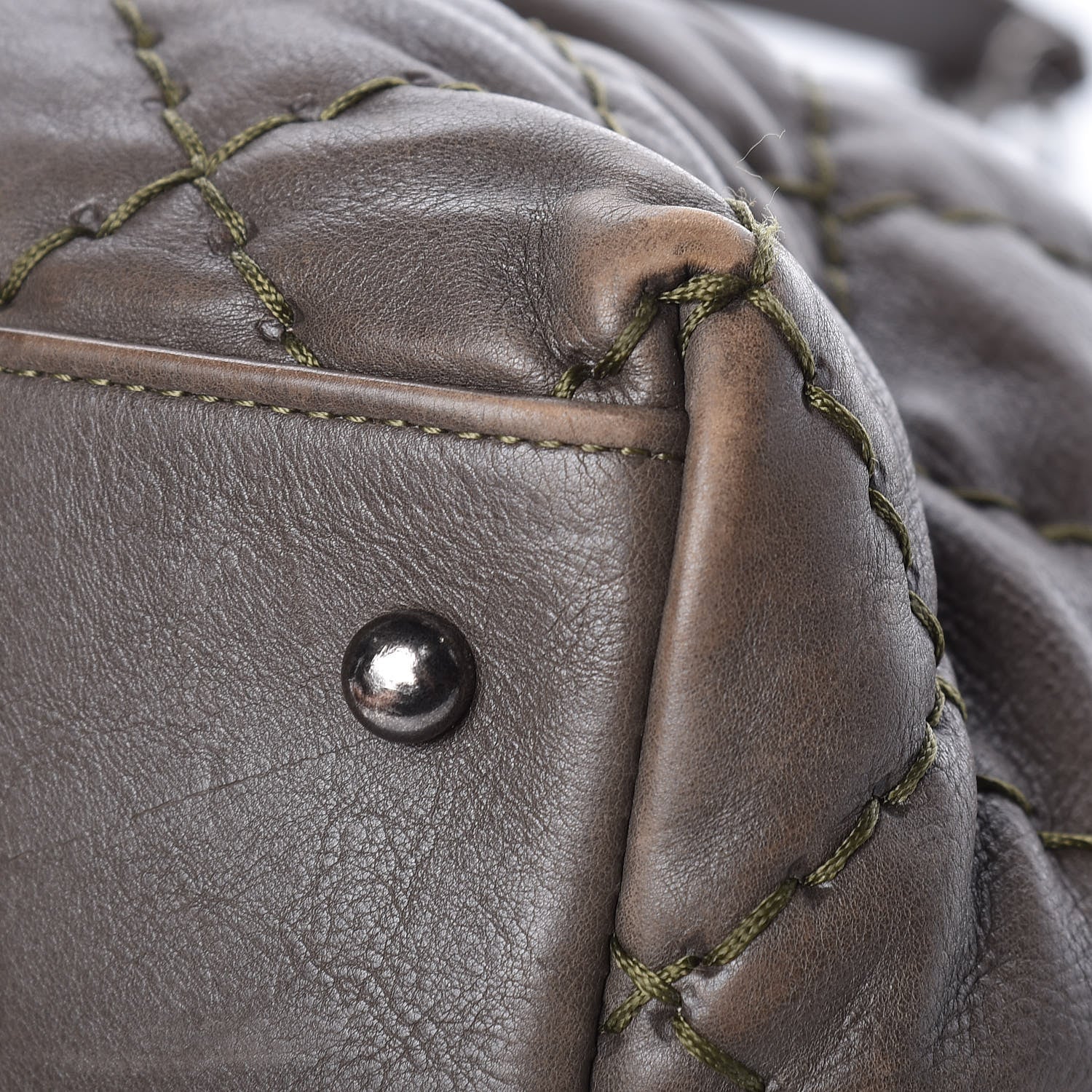 Chanel Calfskin Ultimate Stitch Shopping Tote Khaki 11 of 14