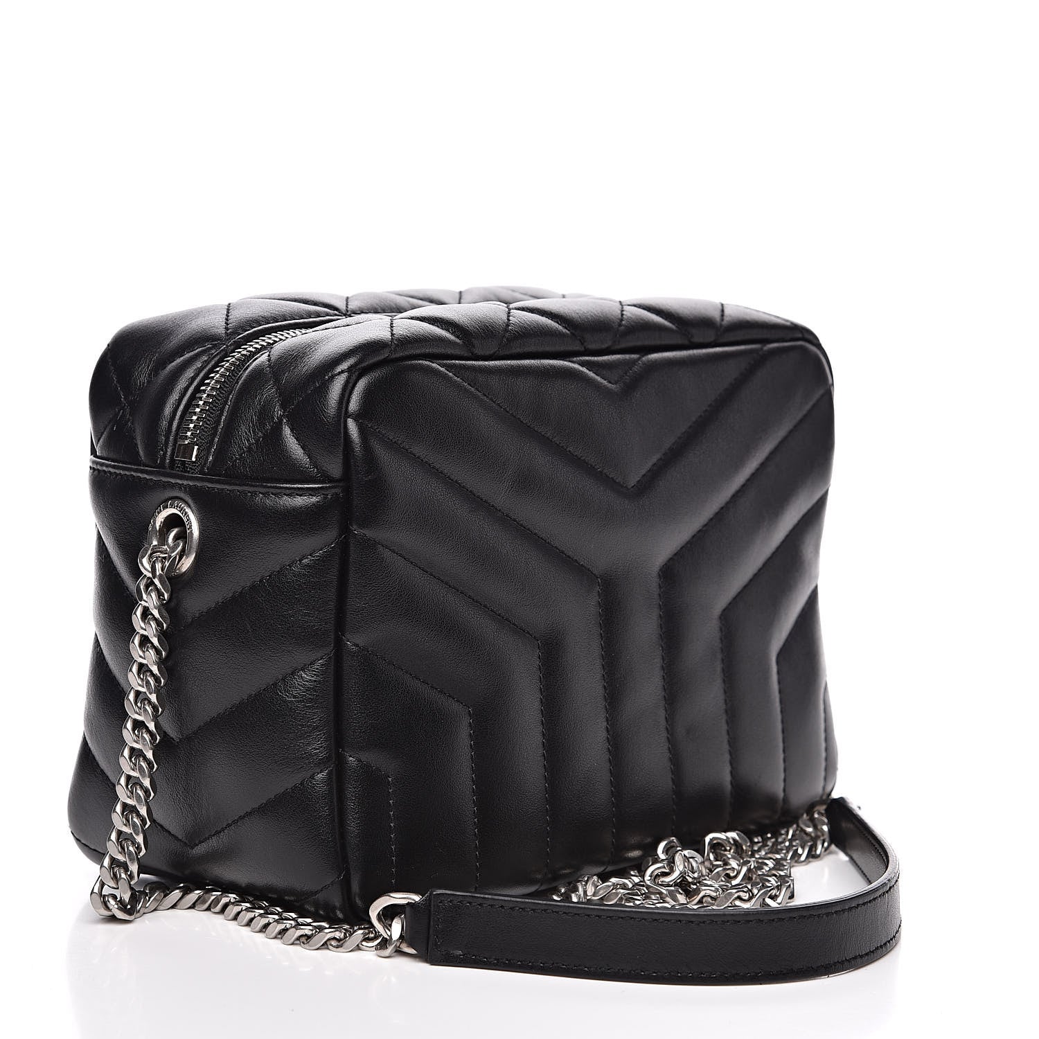 Saint Laurent Calfskin Y Quilted Monogram Small Loulou Bowling Bag Black 3 of 9