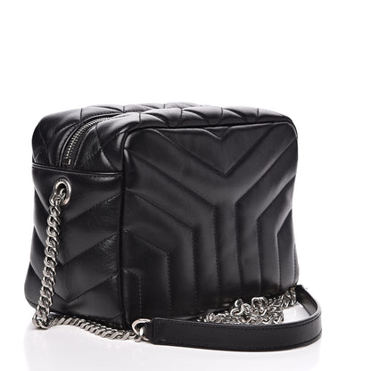 Saint Laurent Calfskin Y Quilted Monogram Small Loulou Bowling Bag Black 3 of 9