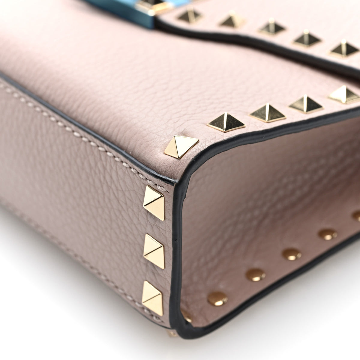 Valentino Garavani Pebbled Calfskin Medium Rockstud Flip Lock Crossbody Bag Poudre 9 of 9