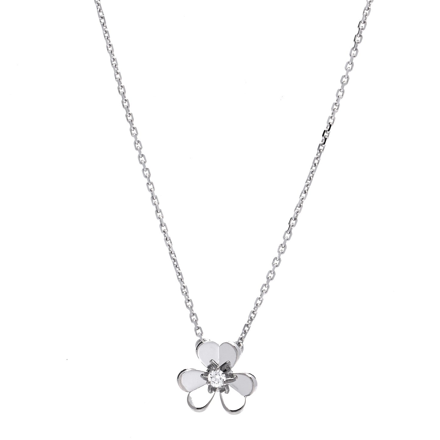 18K White Gold Diamond Mini Frivole Pendant Necklace