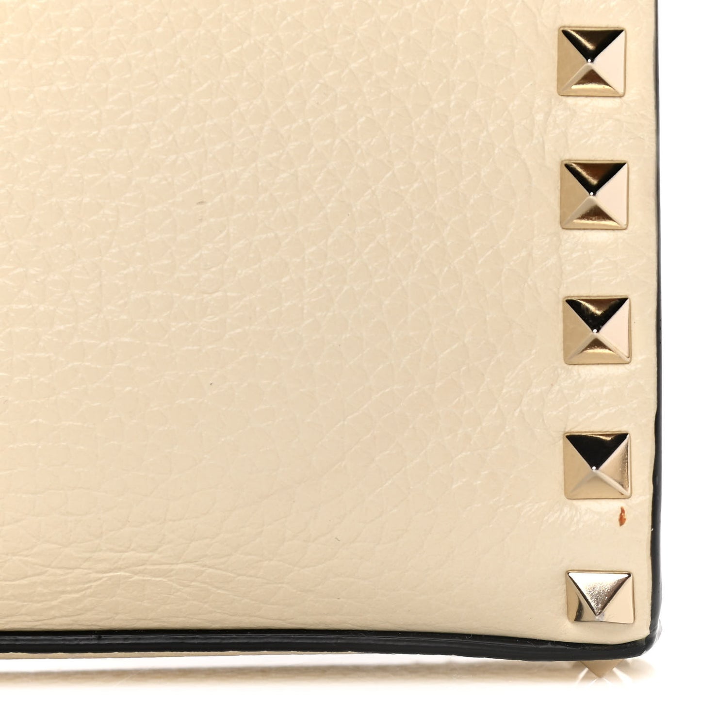 Pebbled Calfskin Medium Rockstud Flip Lock Crossbody Bag Light Ivory