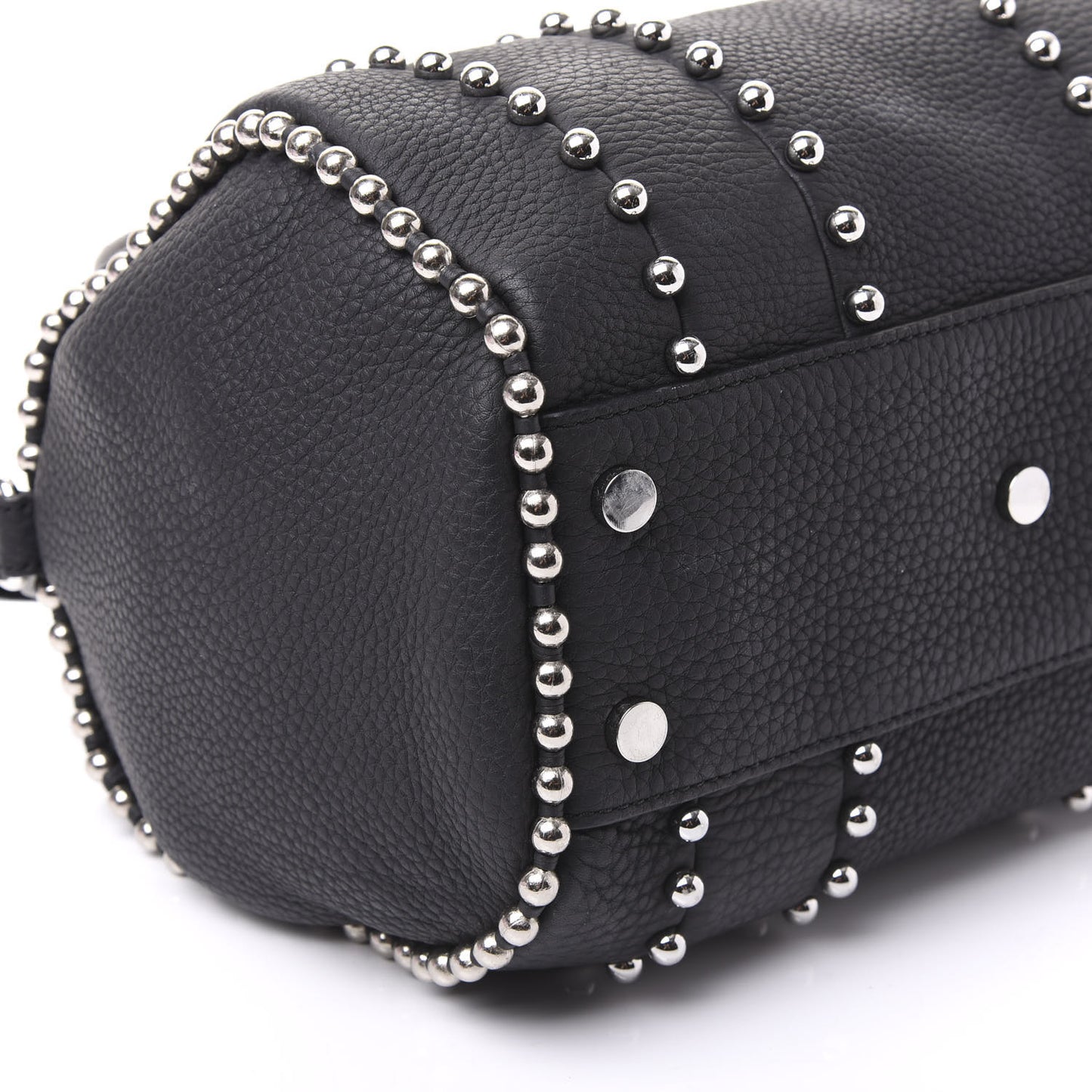 Calfskin Studded Rockie Matte Black Rhodium Hardware