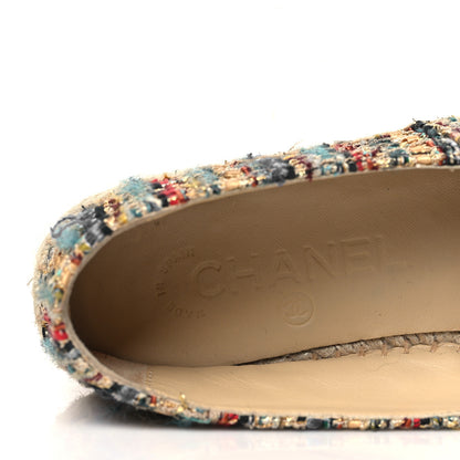 Chanel Tweed Grosgrain CC Espadrilles 36 Multicolor Black 7 of 9