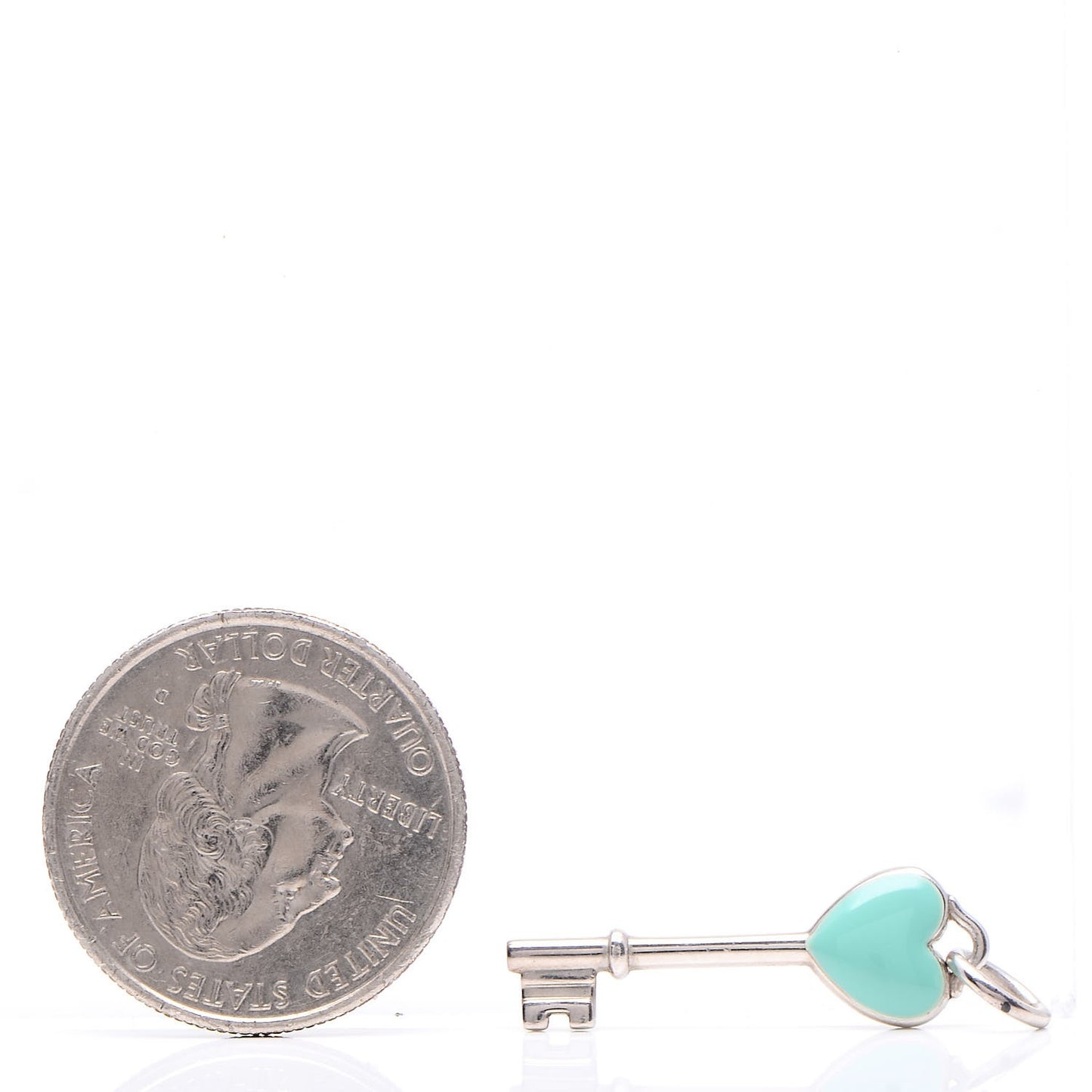 Sterling Silver Enamel Key Pendant Blue